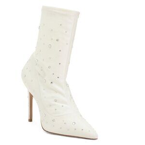 STUART WEITZMAN White/Clear Made In Spain Stretch Cosmic 100 Booties